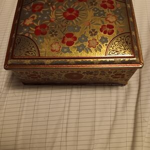 Floral Gold and Red Decorative Box